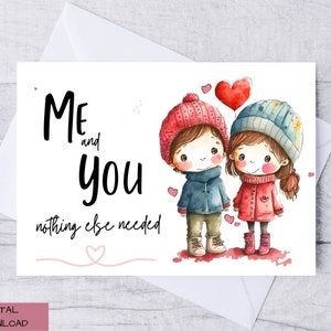 Jolie carte de Saint-Valentin, carte imprimable pour la Saint-Valentin, carte de Saint-Valentin pour mari, carte de Saint-Valentin significative, avec message, pour les couples