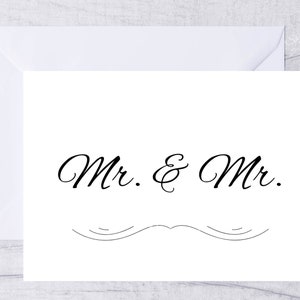 Druckbare Gay Hochzeitskarte für Schwulenpaar 2 Bräutigam Hochzeitskarte Druckbare Mr and Mr
