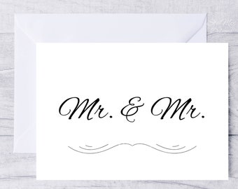 Carte de mariage gay imprimable pour couple gay 2 grooms carte de mariage imprimable M. et M.