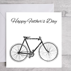 Cartão para o Dia dos Pais, Cartão para o Dia dos Pais para imprimir com envelope para impressão, Cartão para o papai, Feliz Dia dos Pais para ciclistas, Cartão de bicicleta,