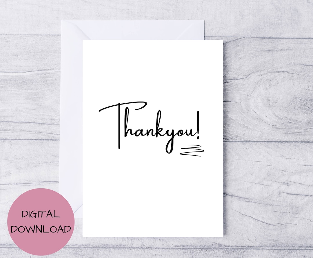 Printable Thank You Card Thank You Card Digital Simple Thank You Card Printable Thank You Card Thank You Card Digital Simple Thank You Card