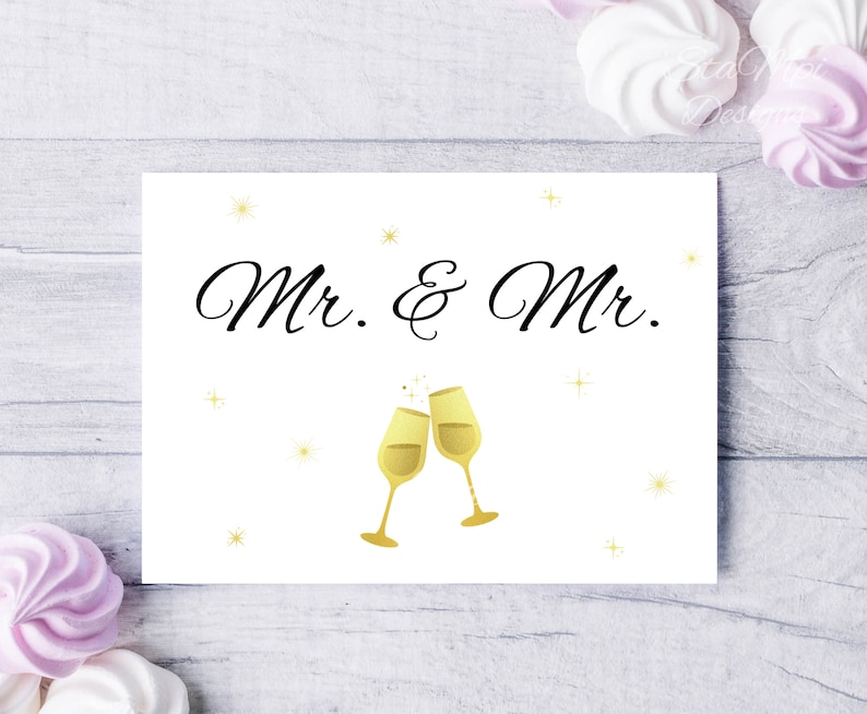 Wedding Card for Gay Couple, Printable Wedding Card for Same Sex ...