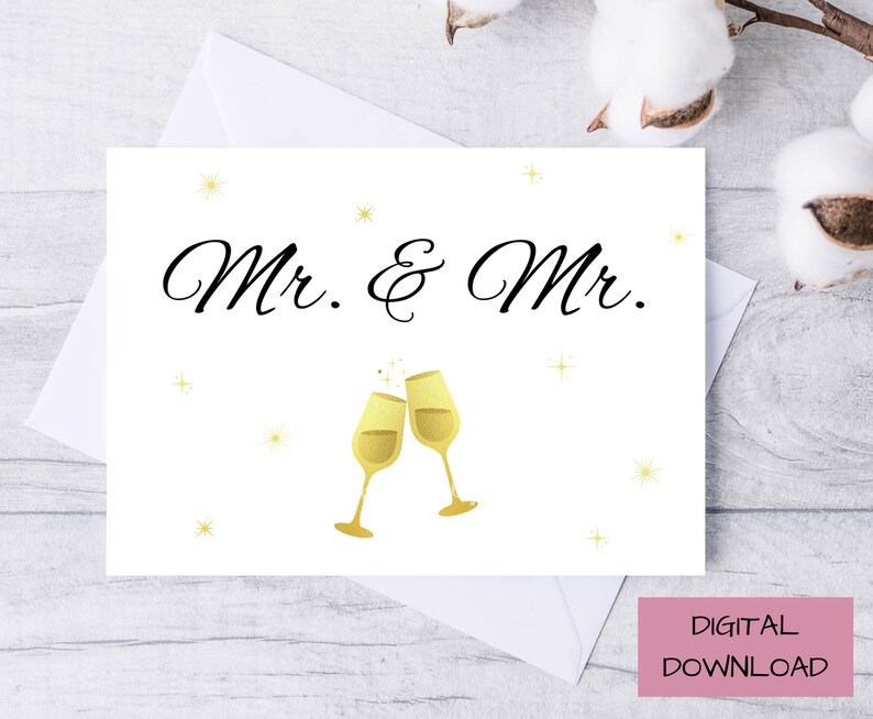 Wedding Card for Gay Couple, Printable Wedding Card for Same Sex ...