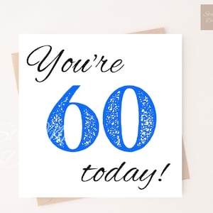 Custom Birthday Card 60th Birthday, Printable Birthday Card, Personalized Greeting Card for Birthday, for Men, for Women, Milestone Birthday