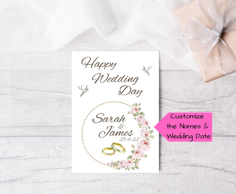 Personalized Printable Wedding Card, Custom Wedding Card, Wedding Card ...