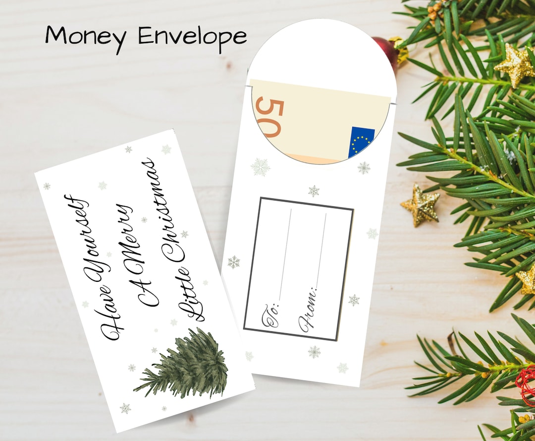 Printable Christmas Money Envelope, Cash Gift Envelope Christmas