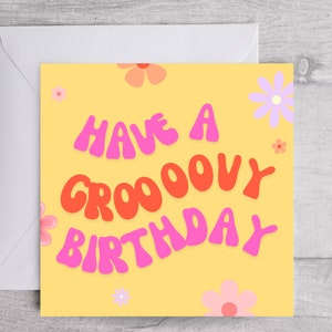 Cartão de aniversário, para mãe, cartão de aniversário de primavera, cartão de aniversário para impressão, retrô, cartão de aniversário bacana e envelope, cartão de aniversário floral
