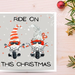 Weihnachtskarte mit Motorrädern, Druckbare Weihnachtskarte mit Wichtel, Lustige Weihnachtskarte, Wichtel Weihnachtskarte, Digitale Weihnachtskarte, PDF