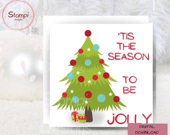 Christmas Tree Card: Colorful Holiday Greetings (Digital Xmas Card)