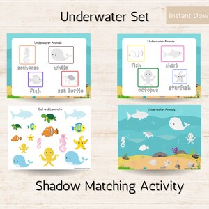 Busy Book Printable Toddler Game and Educational Activity Montessori Printable Toddler Matching Game with Sea Animals Educational Gift Kids