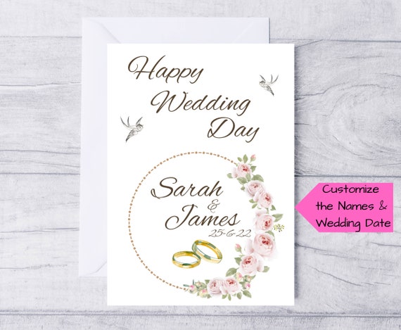 Personalized Printable Wedding Card Custom Wedding Card - Etsy