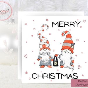 Gnome Christmas Card: Printable Holiday Greetings (Digital Download)