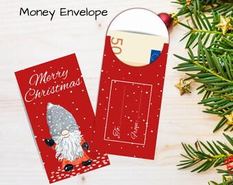 Weihnachtswichtel: Geldgeschenk Geldbeutel zum Ausdrucken (PDF)