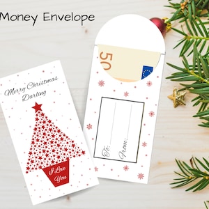 Ausdruckbare Weihnachtsgeld-Umschlag: Festliche Geldgeschenk-Geldbörse (PDF)