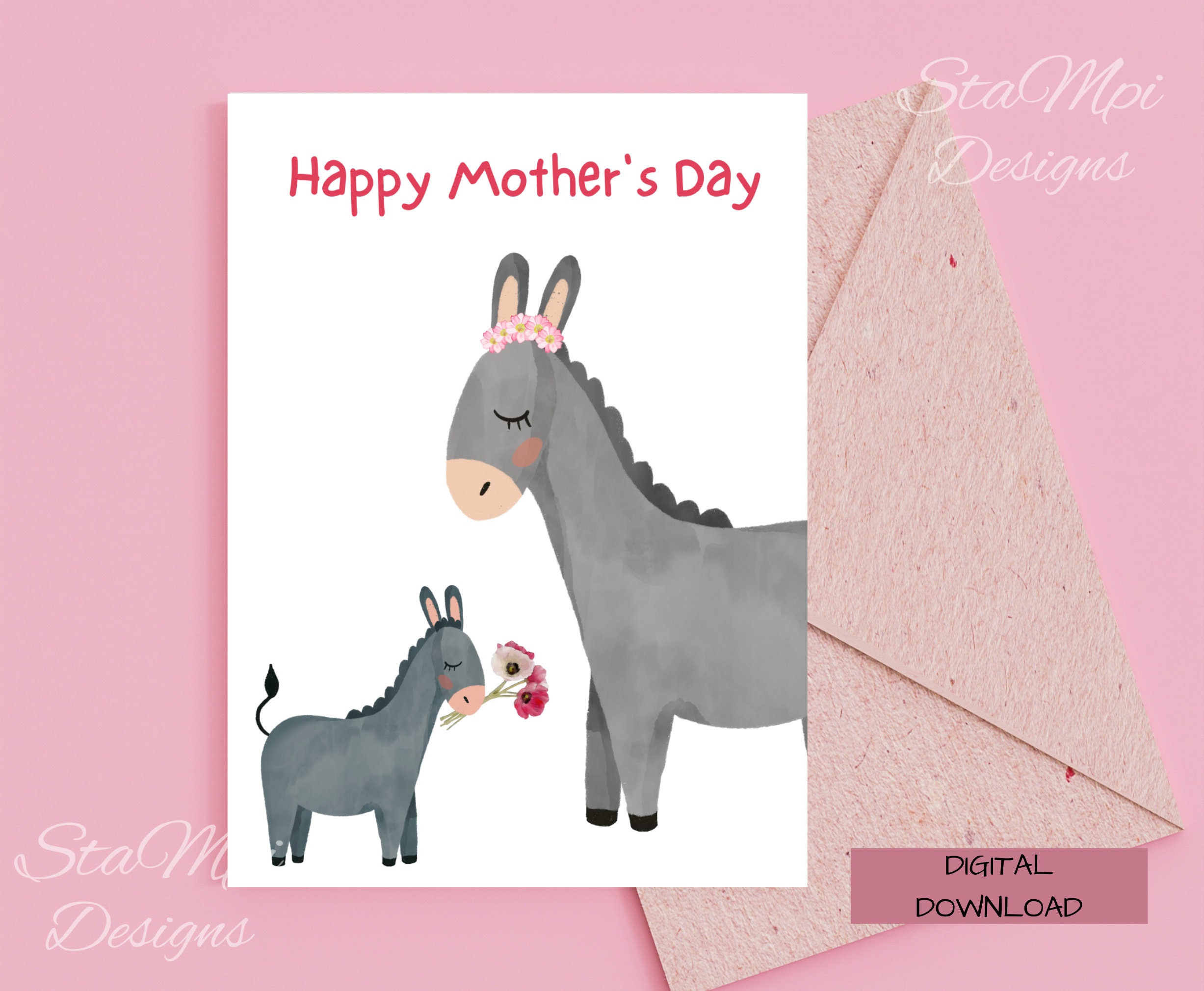 Happy Mother's Day Card, Printable Mothers Day Card, for Moms With Young Children, Card With ...