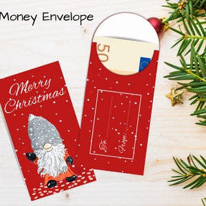 Christmas Money Gift Envelope, Envelope for Cash Gift, Money Envelope. Christmas Money Holder Printable
