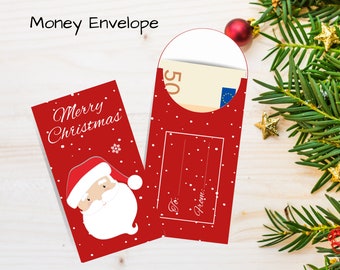 Weihnachtsmann Geld Umschlag: Ausdruckbares Geldgeschenk (Digitaler Download)