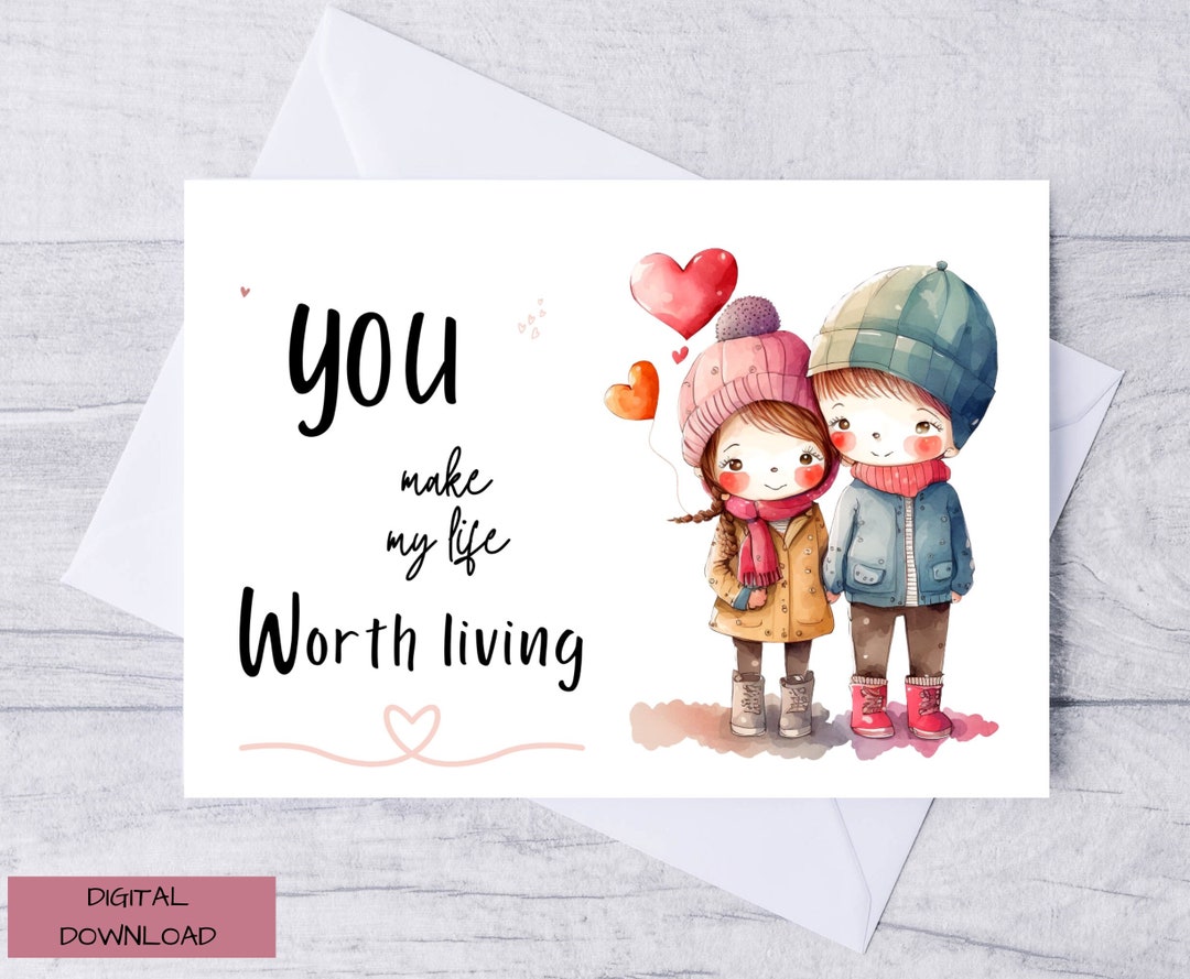Valentines Cards for Him Cute,printable Valentines Day Card for Adults ...