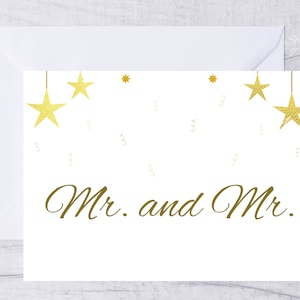 Tarjeta de boda para matrimonio gay, tarjeta de boda del mismo sexo, tarjeta imprimible de sr. y señor