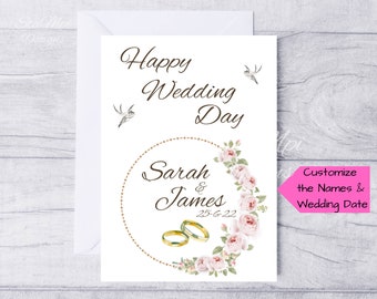 Personalized Printable Wedding Card, Custom Wedding Card, Wedding Card With Name, Wedding Card For Son, Wedding Card For Daughter, Blank