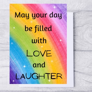 Happy Birthday Card, kleurrijke verjaardagskaart, regenboog verjaardagskaart, verjaardagskaart homoseksuele mannen, verjaardagskaart voor haar, instant downloadkaart
