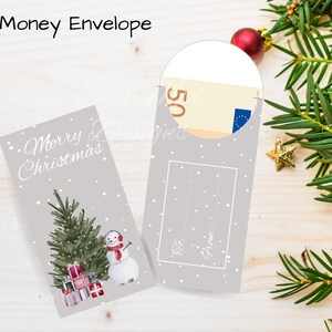 Christmas Money Envelope, Xmas Money Holder, Printable Money Envelope for Christmas Cash Gift, Envelope Template for Monetary Gifts