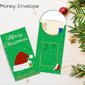 Santa Money Holder, Printable Christmas Money Envelope, Christmas Money Gift Holder, Money Envelope Boy, Cash Envelope Girl, Xmas Envelope