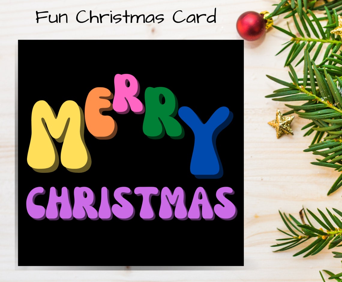 Merry Christmas Card Printable Christmas Card Digital - Etsy