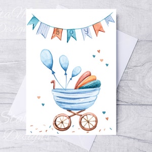 Nueva tarjeta de bebé, tarjeta de bebé imprimible, descarga digital de tarjeta de bebé, es una tarjeta de niño, tarjeta para nuevo bebé, tarjeta para baby shower