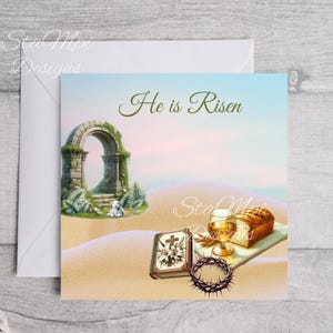 Printable Christian Easter Card: He is Risen (PDF)