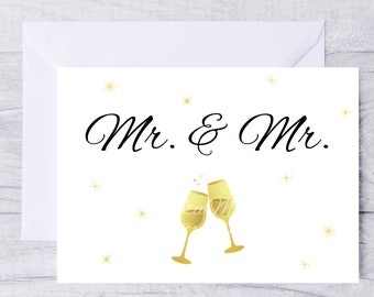 Wedding Card  for Gay Couple, Printable Wedding Card for Same Sex Marriage, Mr and Mr Wedding Card, Man and Man Wedding, Groom and Groom