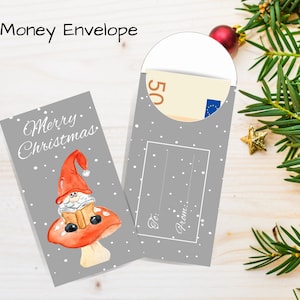 Cash Gift Envelope, Printable Christmas Envelope, Money Envelope for Christmas Gift, Christmas Money Envelope, Gnome Money Envelope, PDF