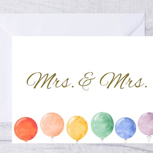 Cartão de casamento lésbico, cartão de casamento imprimível para casal lésbico, cartão de casamento sra e sra, cartão de casamento do mesmo sexo