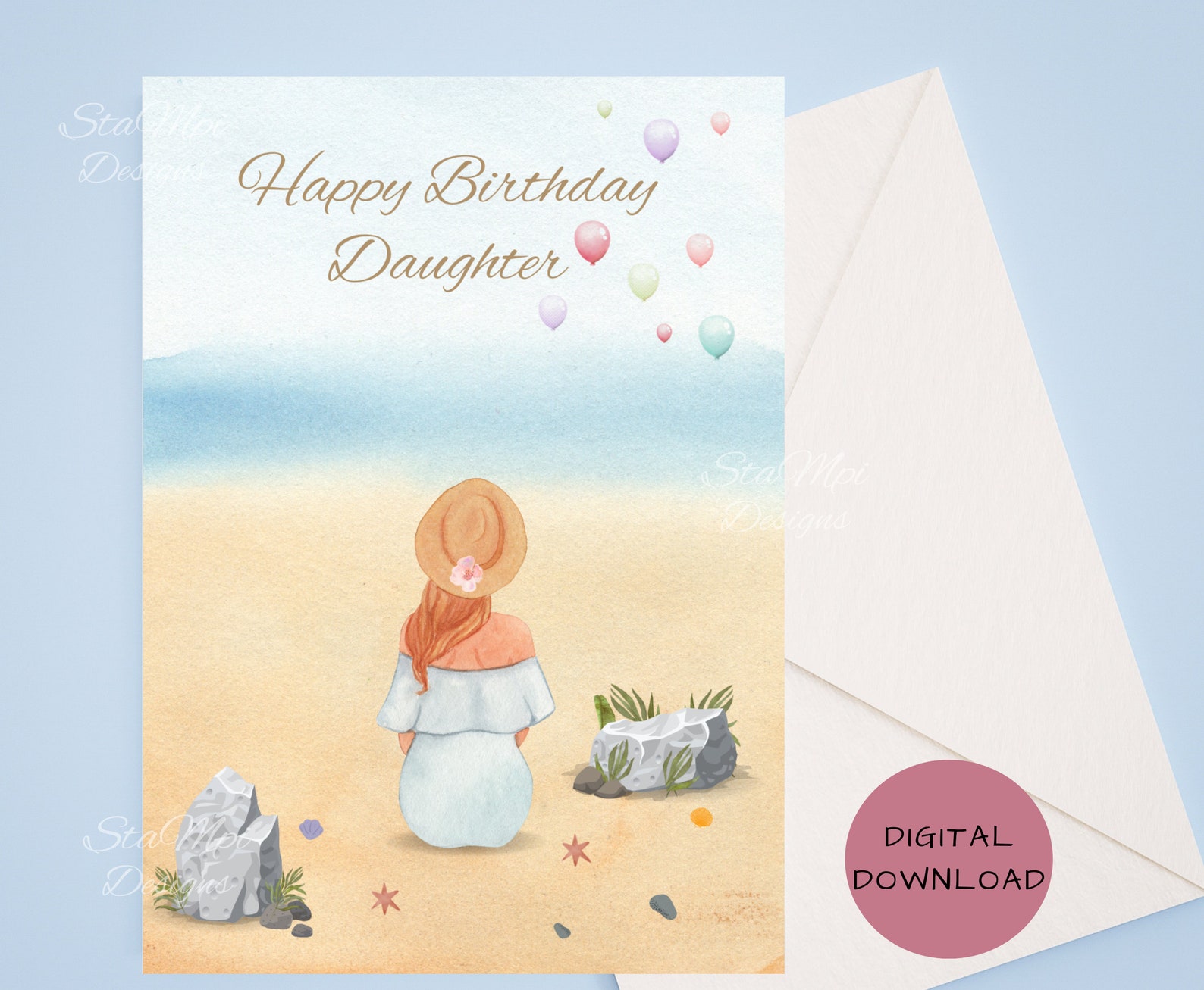 Birthday Card for Daughter, Printable Birthday Card for Daughter, With ...