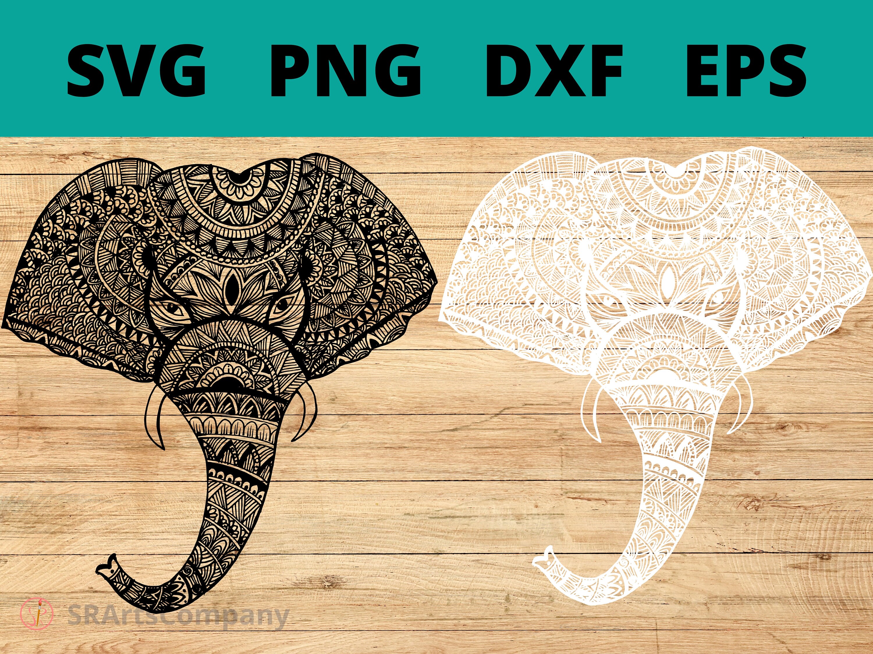 Hand Drawn Elephant Mandala Svg / Elephant Clipart / Elephant - Etsy