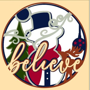 3D Christmas SVG Snowman Multi-Layered Shadow Box Christmas 3D Cut Files Layered Snowman Light Box Christmas Snowman SVG 3D Christmas