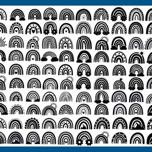 Pacote Boho Rainbows 100 SVG Designs de arco-íris inspirados no Boho para camisetas Pacote Boho Rainbows Pacote Boho Style SVG