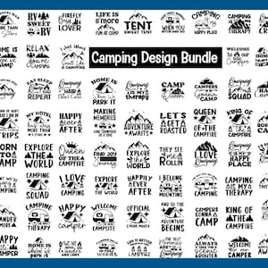 Camping SVG Paquete 100 Camping Svg archivos cortados Camper Campfire Camp Life Svg Camping Signs Svg Verano Svg Aventuras al aire libre Archivos Svg