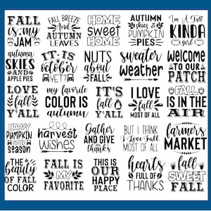 Fall-Themed SVG Cut Files Autumn Bundle T-Shirts Pumpkin Spice Tumbler Farmer&#39;s Market Tote Bag SVG Bundle Autumn Dream SVG Collection