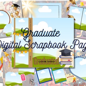 Plantilla de álbum de recortes digital de posgrado Paquete de álbum de recortes de graduación Plantilla Canva Álbum de recortes Plantilla Canva del álbum de recortes de graduación