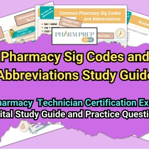 Study Guide: Medication Sig Codes and Abbreviations Pharmacy Technician ...