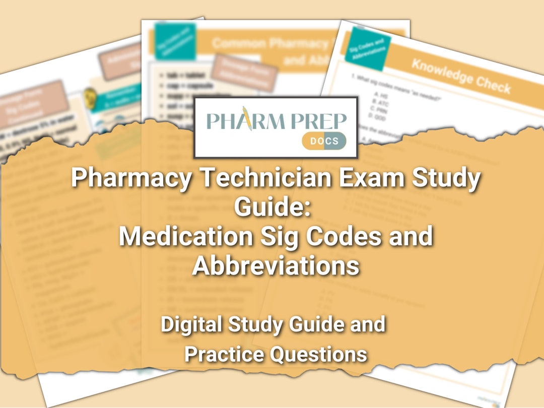 Study Guide: Medication Sig Codes and Abbreviations Pharmacy - Etsy ...