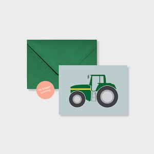 Trecker Postkarte und Umschlag Bauernhof Traktor Motiv