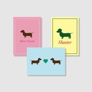 Dackel Postkarte | Dackel Hunter Jagdhund | Dackel mit Herz