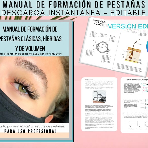 Manual de Formación de Extensiones de Pestañas, Extensiones de Pestañas, Clases de Extensiones Pestañas, Curso de Extensiones de Pestañas,