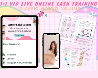 Online Live Lash Training, Online Lash Course, Online Lash, Zoom Lash Course, In person Lash Course, Lash Training Course, Lash Manual, Lash