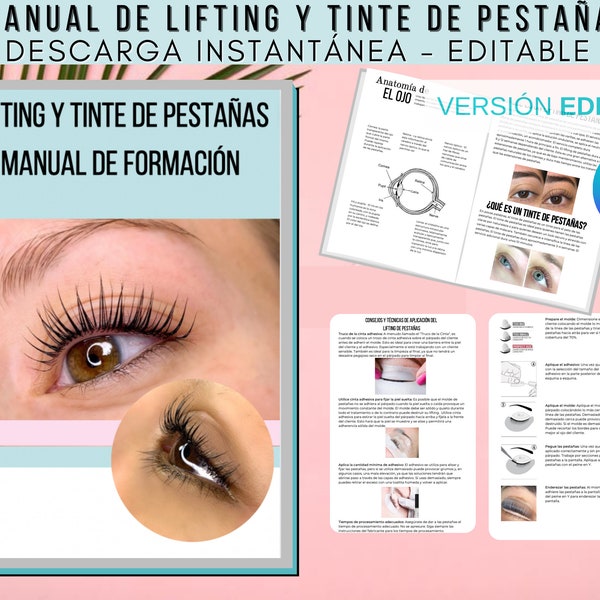 Manual de lifting de pestañas, manual de tinte de pestañas, lifting de pestañas, manual de pestañas, manual de Lash Lift, manual de Lash Lift