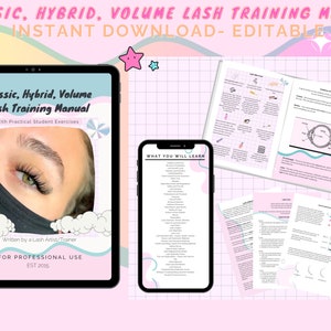 Lash Extension Training Manual, Volume Lash Training Manual, Classic, Lash, Teach Lash Extension, Training Lash Extension, Download Manual