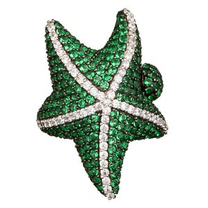 Green Starfish Cocktail Ring