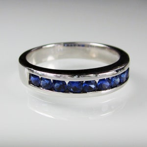 Genuine Sapphire half eternity ring
